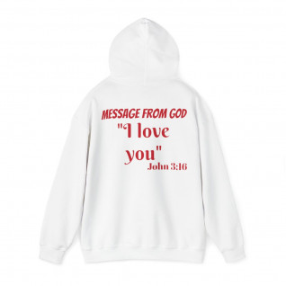 Message from God "I Love you" (Reflection Youth Logo on front) Unisex Heavy Blend™ Hooded Sweatshirt